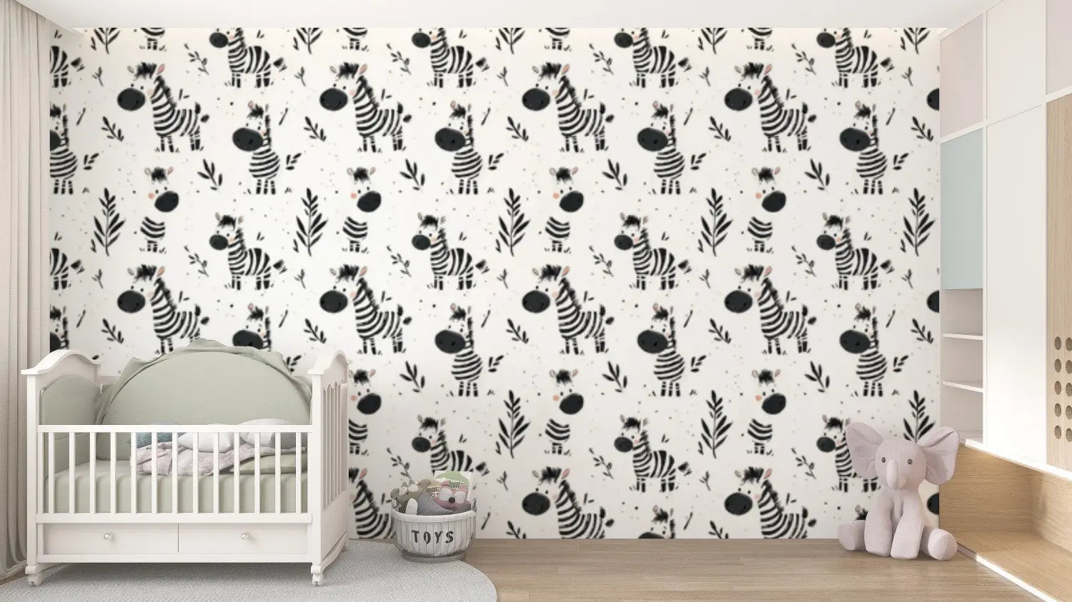 Friendly Zebra Frolic Wallpaper WallCreatives