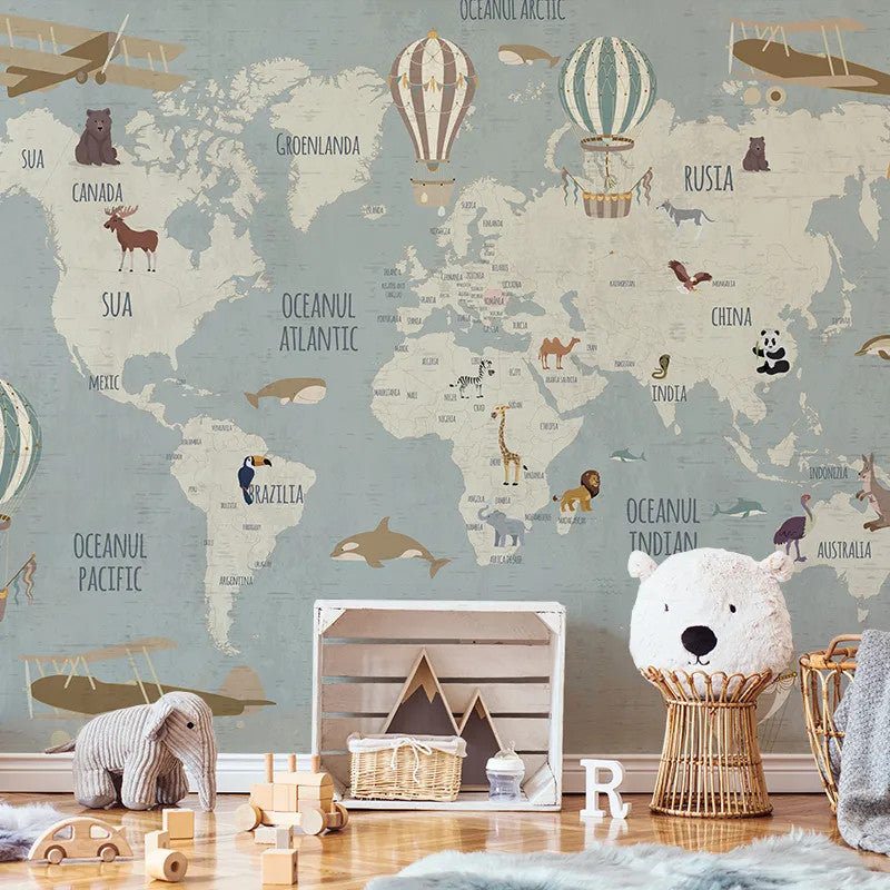 Vintage travel map Wallpaper Vladila