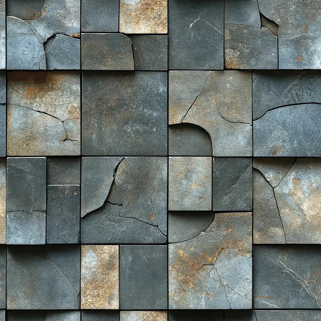 fractured slate block mosaic - wallcreatives