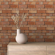 Sun-Kissed Terracotta Brick Wall - WallCreatives