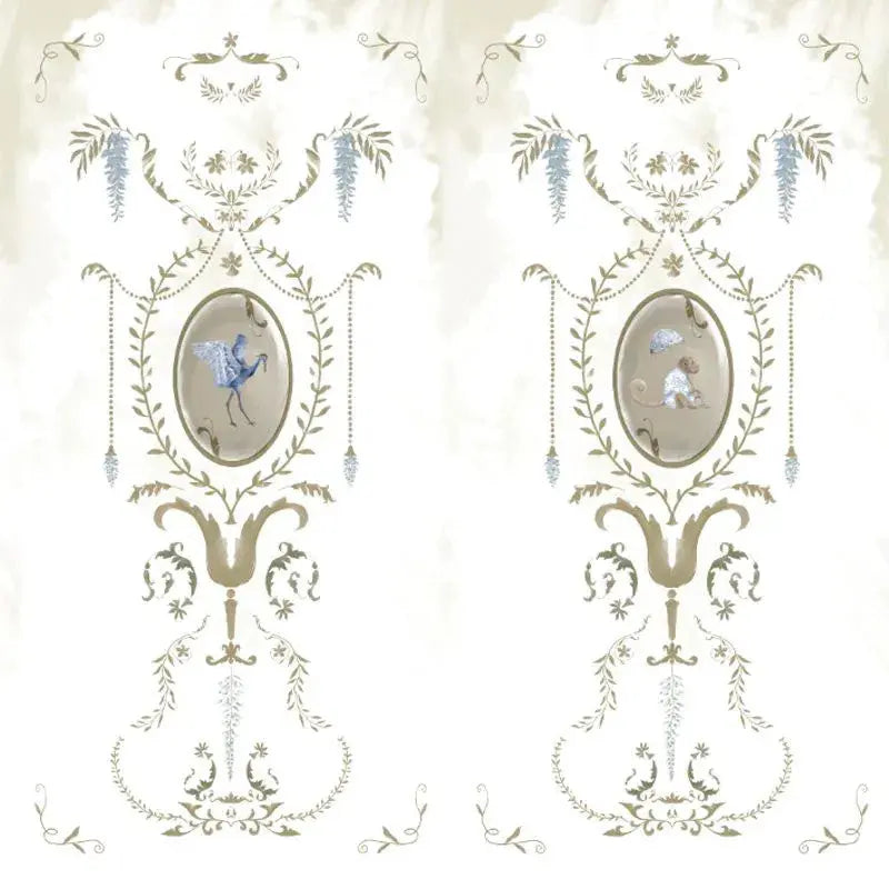 Royal Animals White Wallpaper Vladila