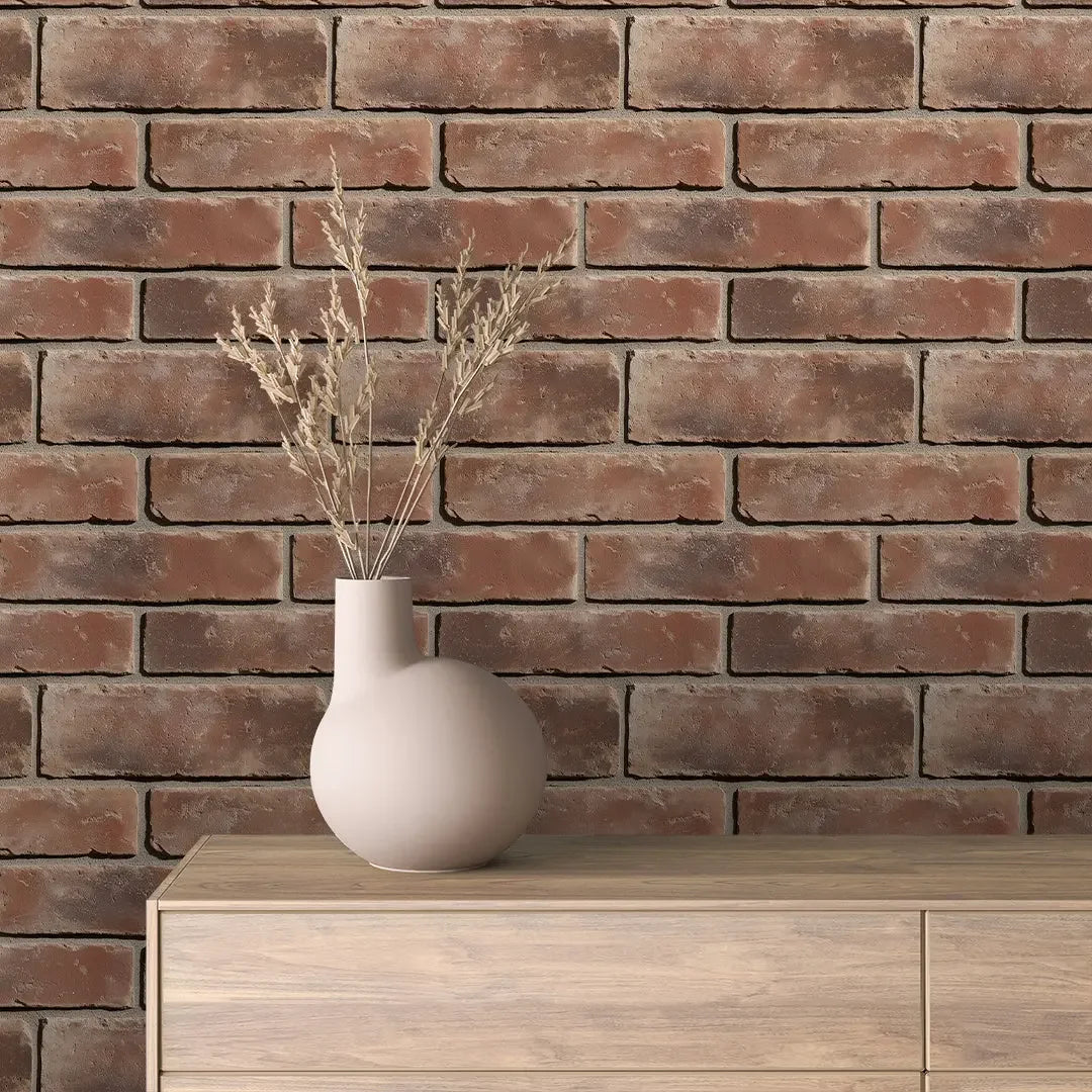 warm heritage brick wall - wallcreatives