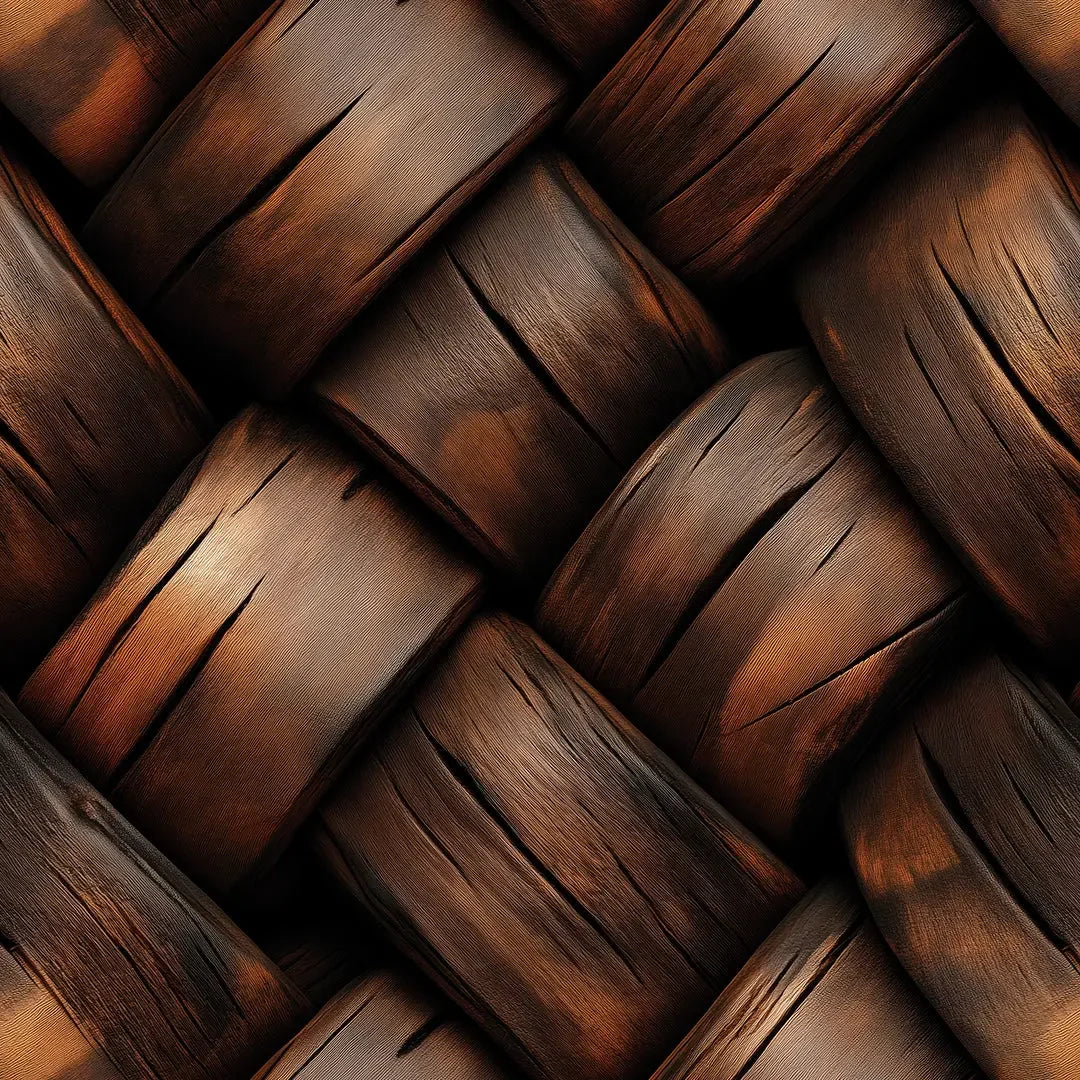 artisan woven wood wall mural - wallcreatives