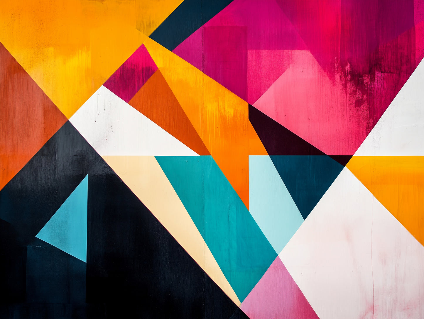 kinetic colorblock geometric mural