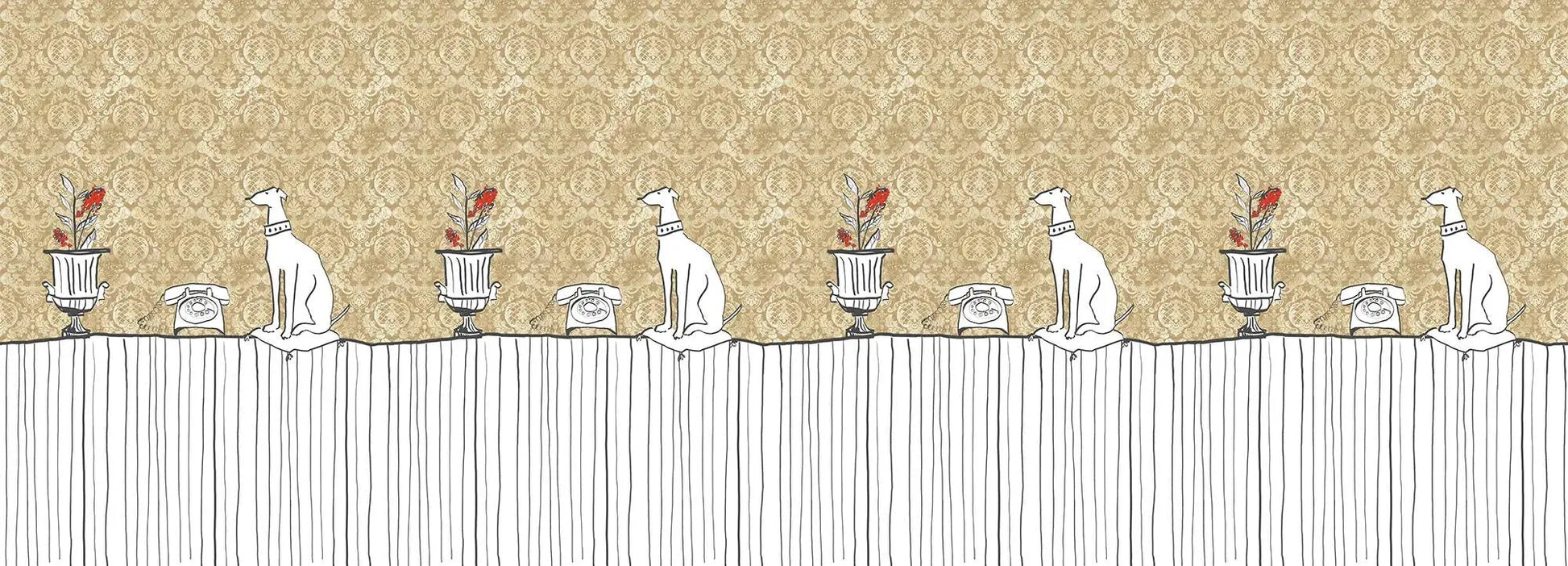 Sur la Table Gold Wallpaper Vladila
