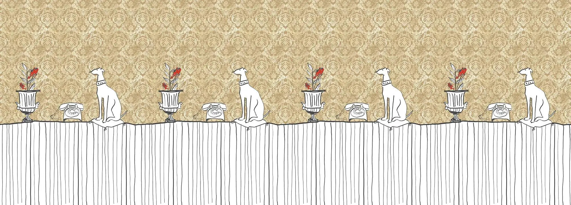 Sur la Table Gold Wallpaper Vladila