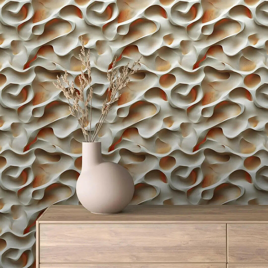 Carved Alabaster Waves - WallCreatives