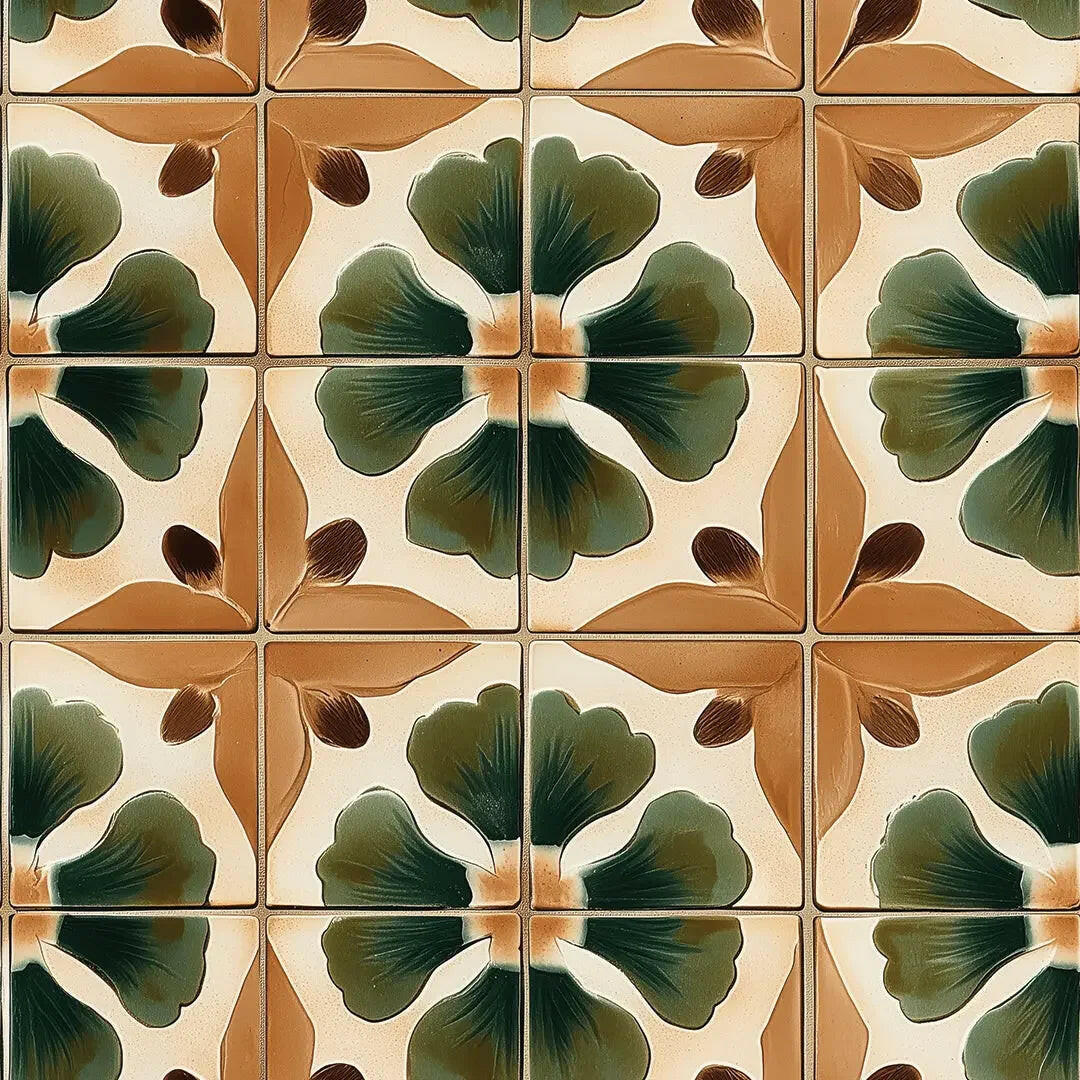 gilded ginkgo garden tiles - wallcreatives