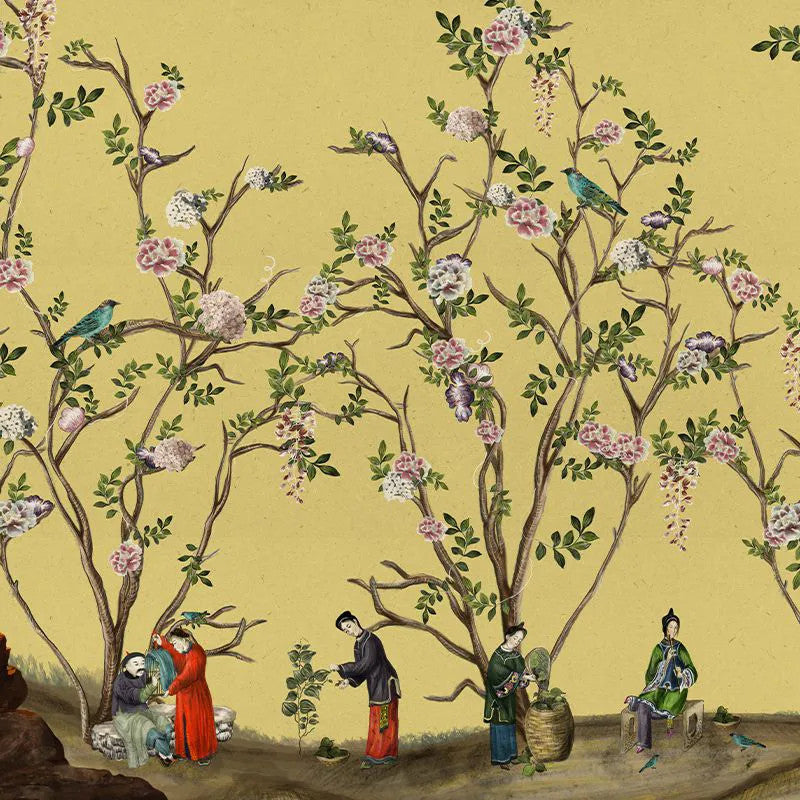 Scenes from life (yellow) Wallpaper Vladila