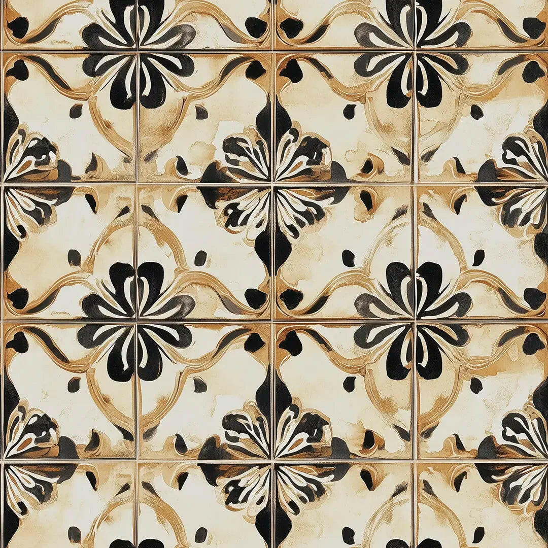 Ochre & Onyx Heritage Tile - WallCreatives