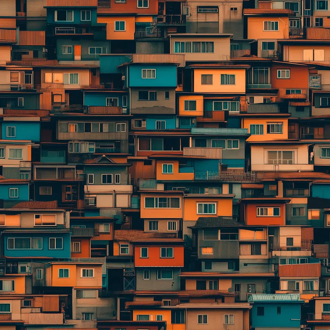 Stacked Cityscape Mural - WallCreatives