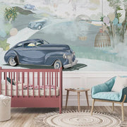 Retro cars (blue) Wallpaper Vladila