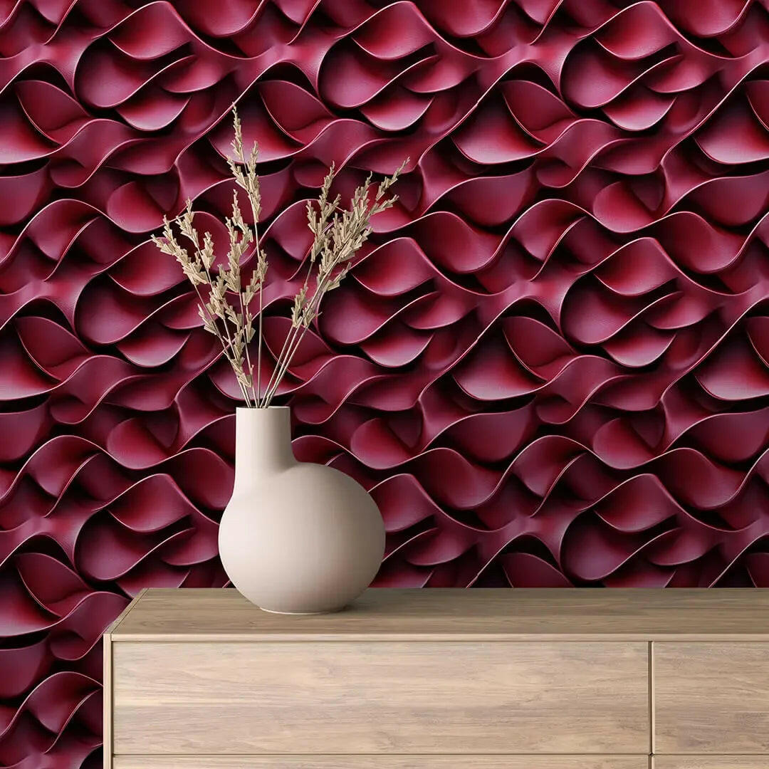 Crimson Velvet Cascade - WallCreatives