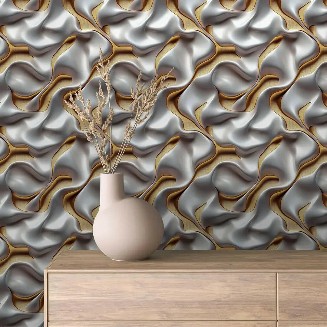 Molten Pearl and Gilded Weave - WallCreatives