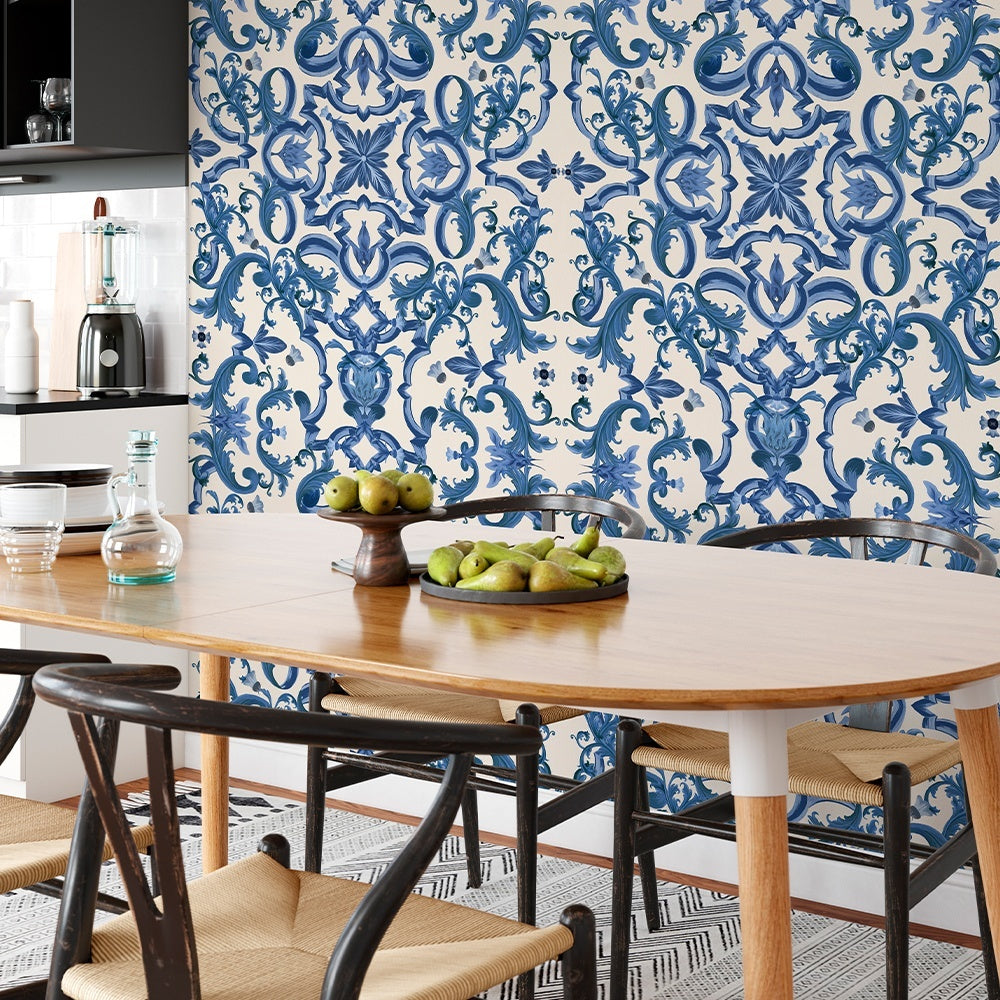 Tapet Ornate Azul WallCreatives