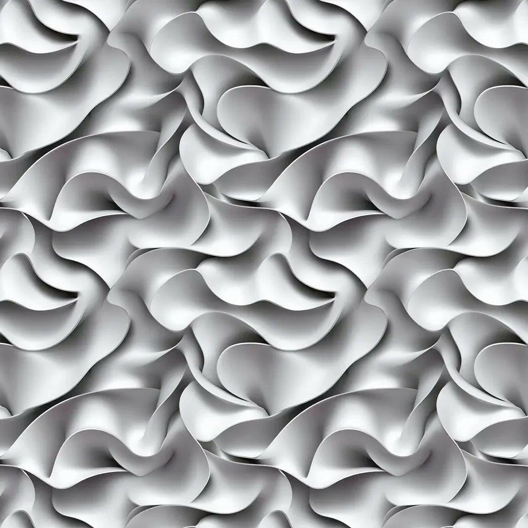 White Silk Flow Wallpaper - WallCreatives