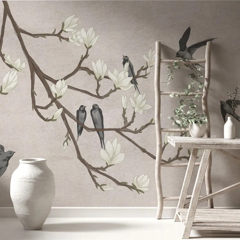 The Land of the Swallows grey Wallpaper Vladila