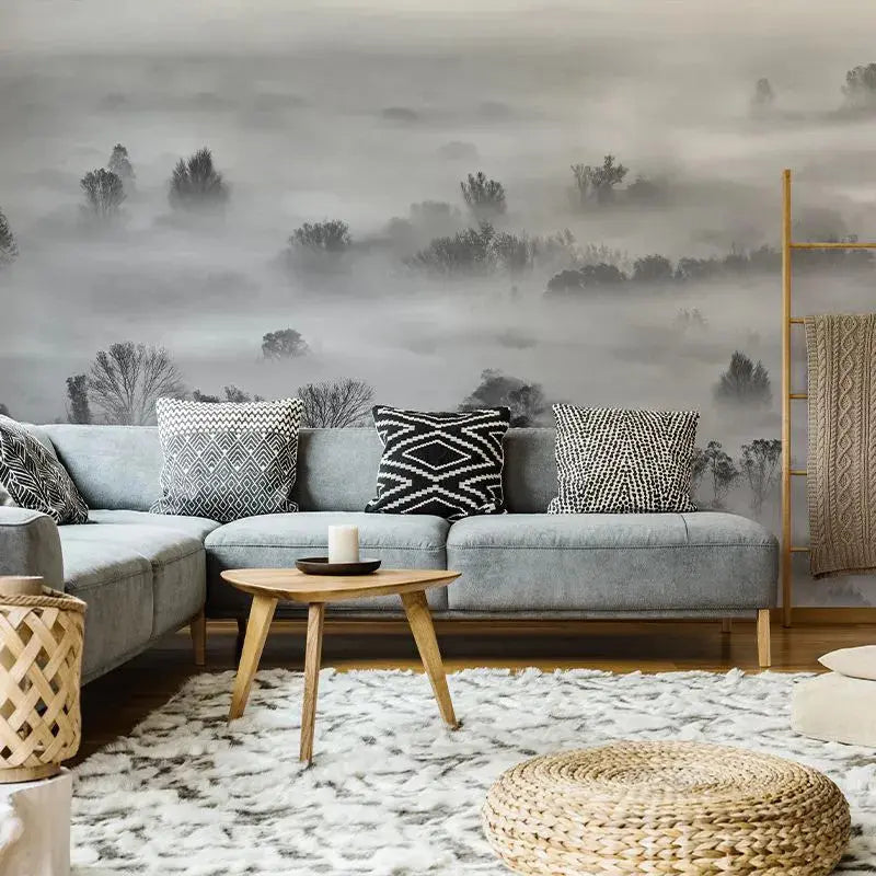 Foggy Landscape Grey Wallpaper Vladila