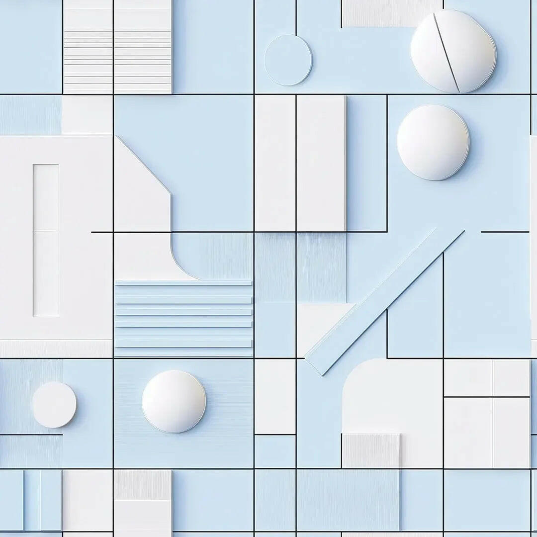 Pastel Blueprint Composition - WallCreatives