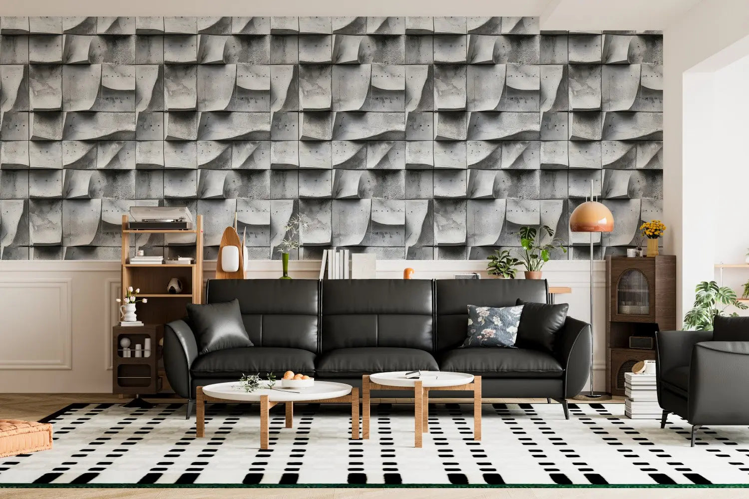 Sculpted Concrete Wave Wall WallCreatives