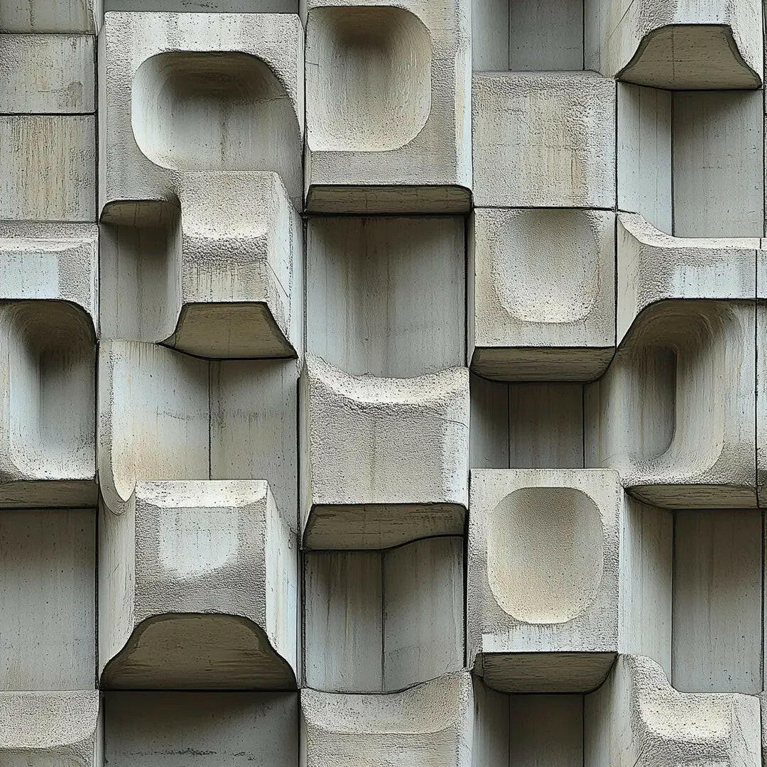 Brutalist Concrete Forms - WallCreatives
