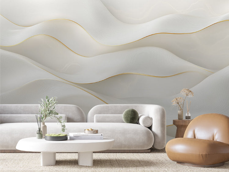 ethereal gold-trimmed waves