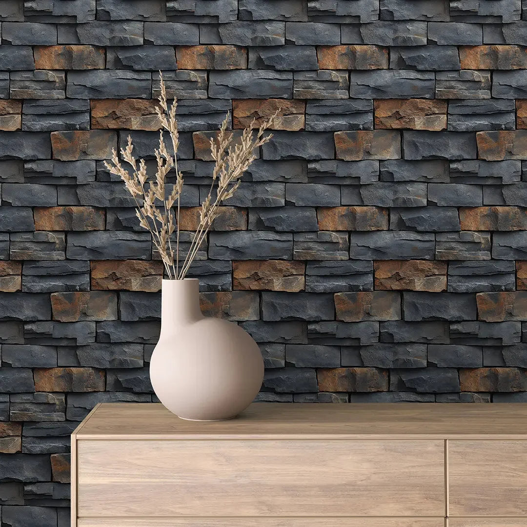 Iron Ember Stacked Stone - WallCreatives
