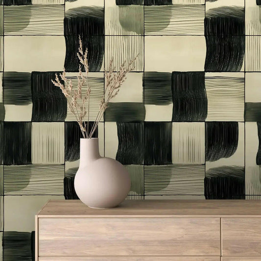 Rhythmic Brushstroke Grid - WallCreatives
