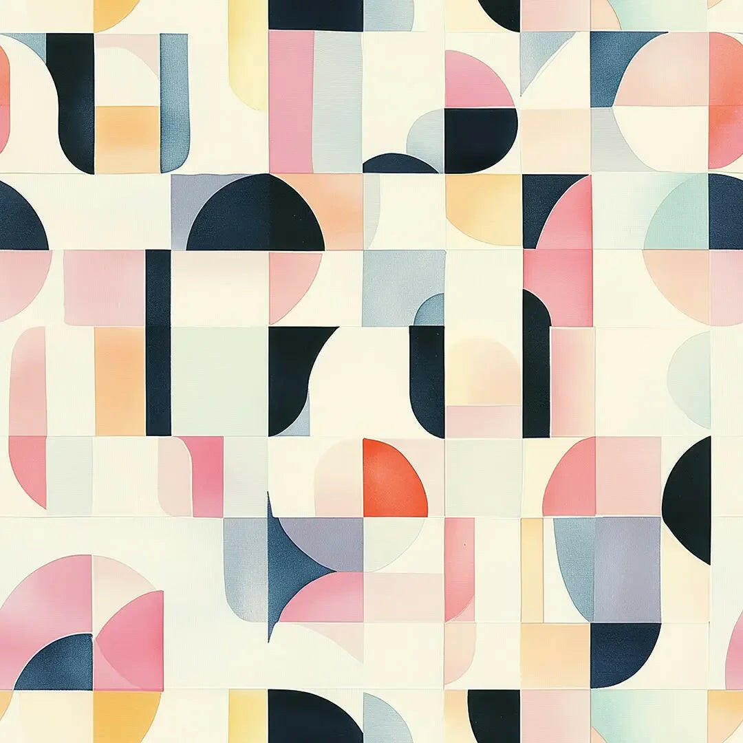 Mid-Century Pastel Mosaic - WallCreatives