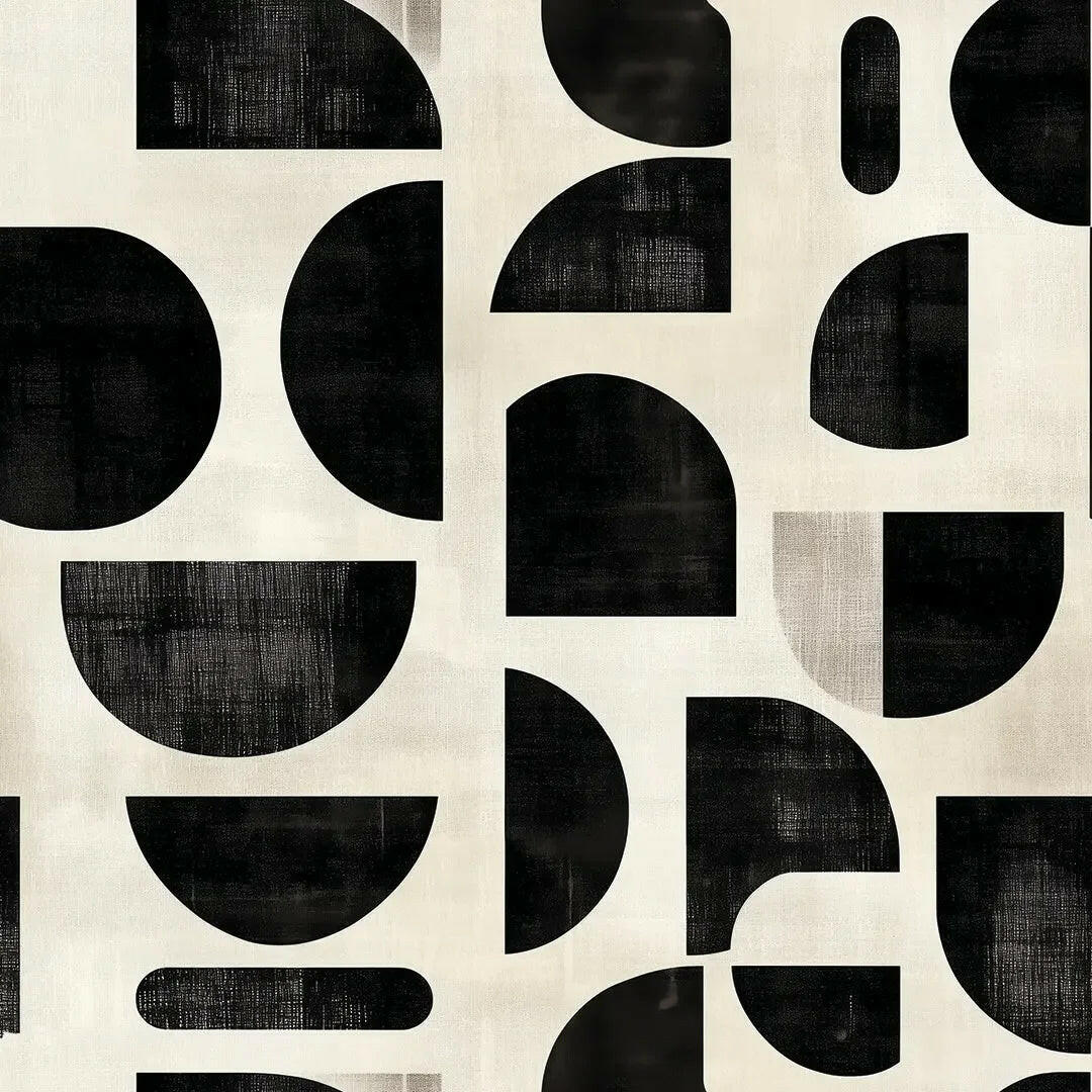 Modern Noir Geometric Collage - WallCreatives