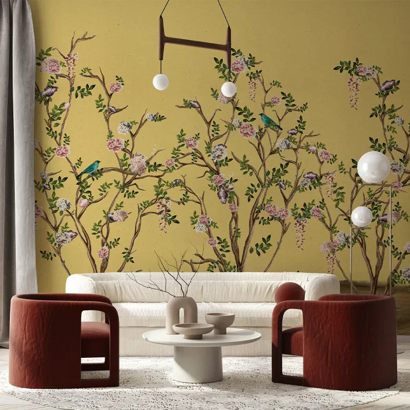 Scenes from life (yellow) Wallpaper Vladila
