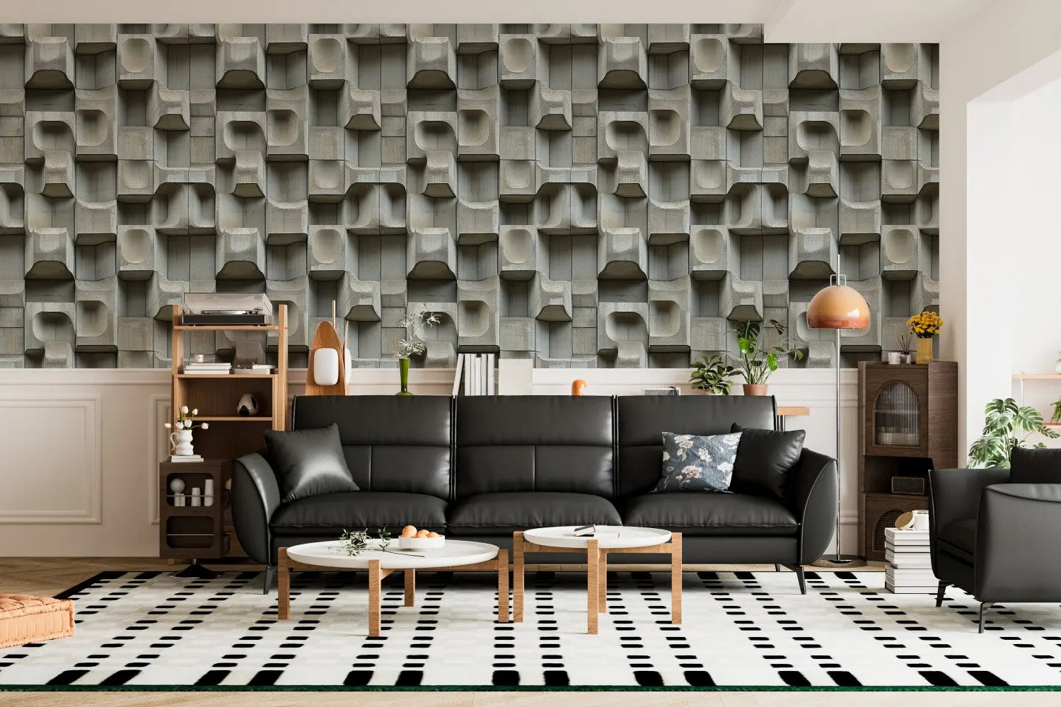 Brutalist Concrete Forms WallCreatives
