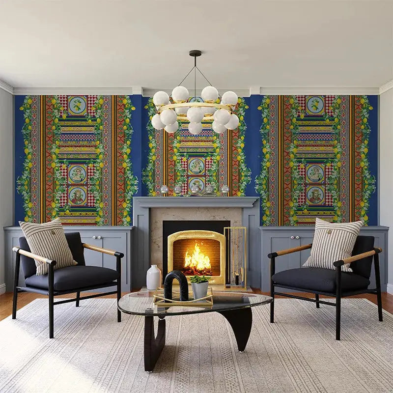 Crown's Orchard in Blue Wallpaper Vladila