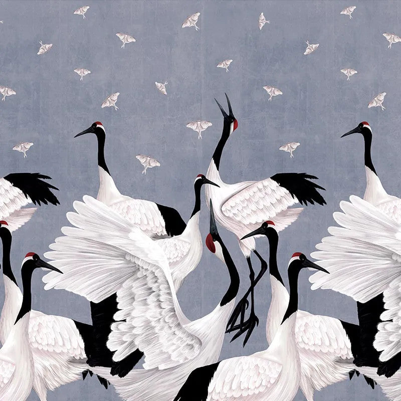 Grus Japonesis in Blue Wallpaper Vladila