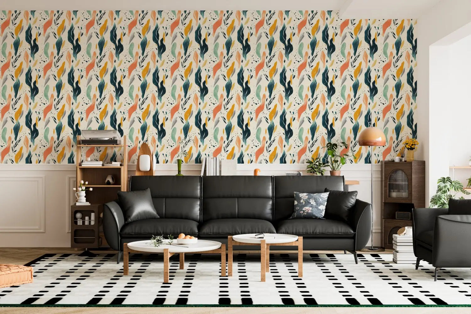 Whispering Tides Abstract Mural WallCreatives