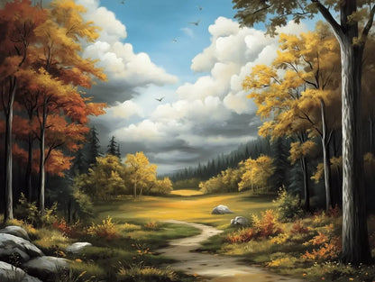 Golden Hour Forest Retreat - WallCreatives