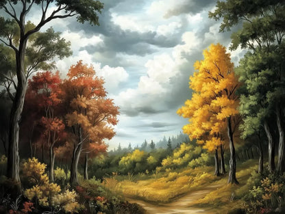Gilded Forest Pathway - WallCreatives