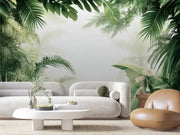Verdant Jungle Mist Mural - WallCreatives