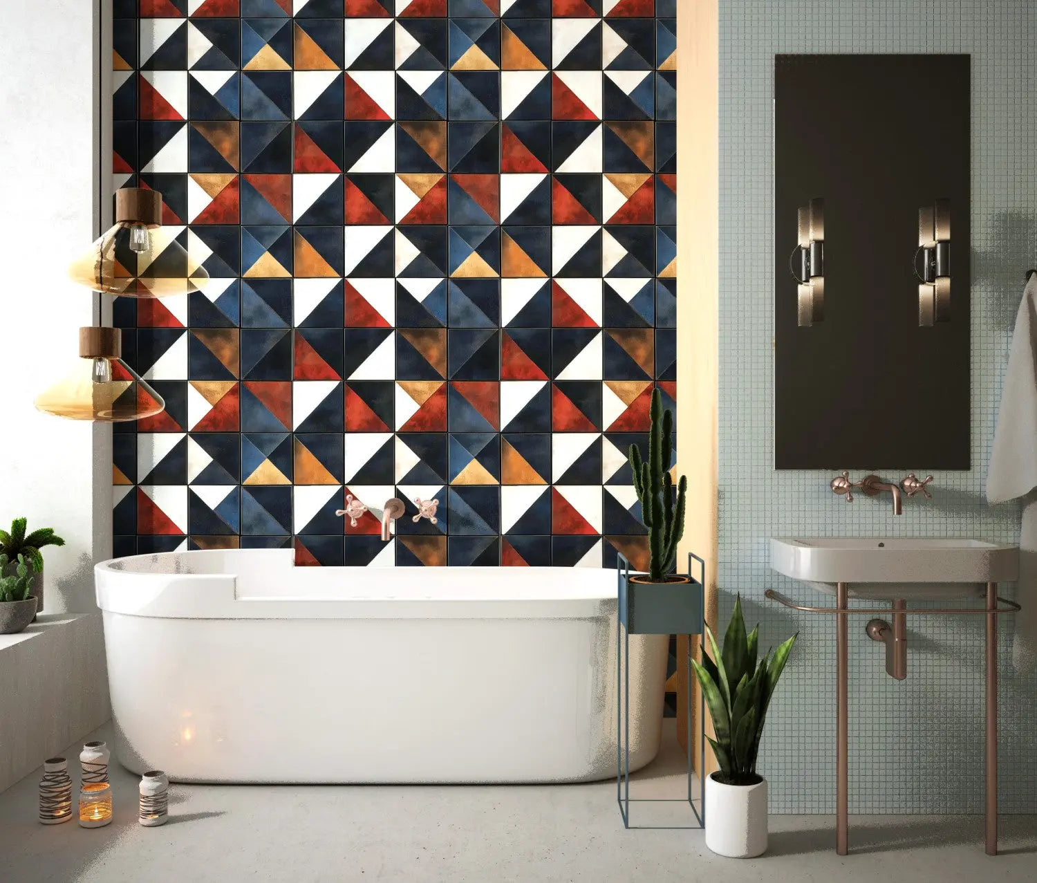 Vanguard Geometric Mosaic Wallpaper WallCreatives