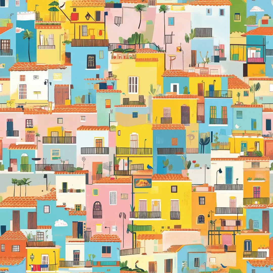 portofino sunbeam mural - wallcreatives