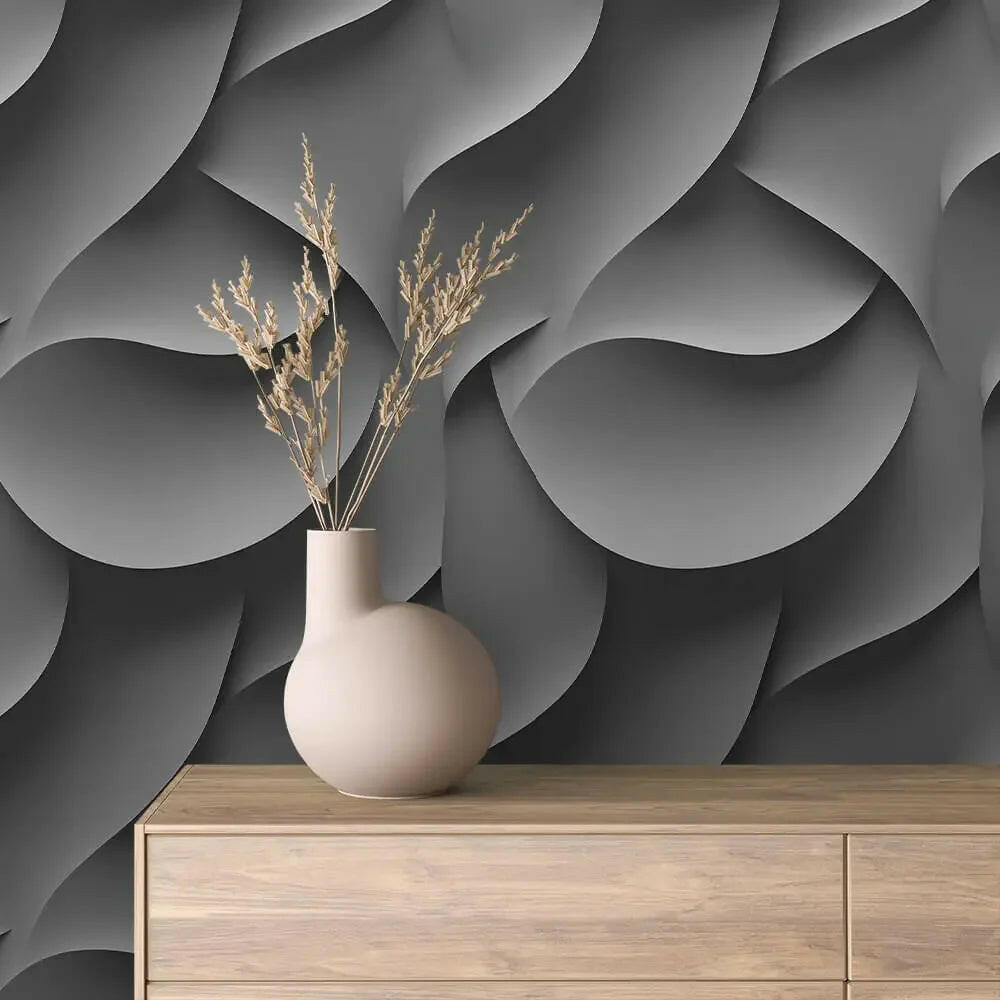 echoing curves monochrome wallpaper - wallcreatives