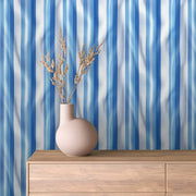Ocean Breeze Rippling Stripes Wallpaper - WallCreatives