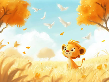 Golden Lion's Autumn Day - WallCreatives