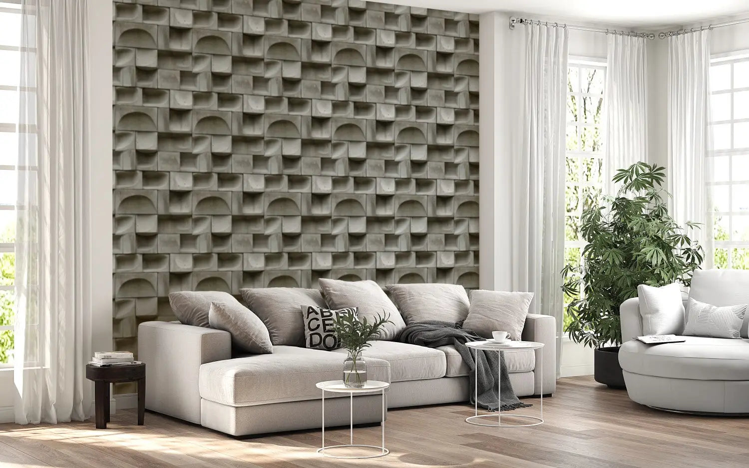 Modern Concrete Relief Panel WallCreatives