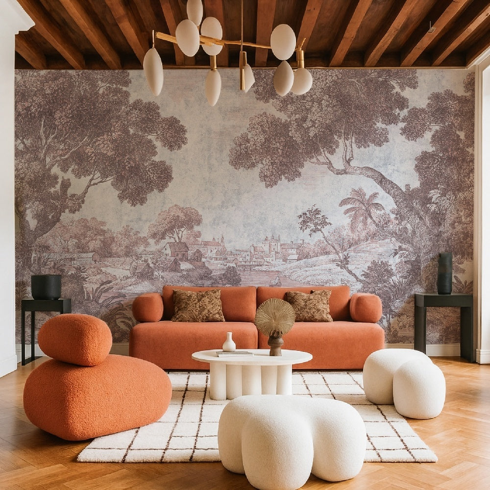 Tapet Verdant Fortress rose WallCreatives