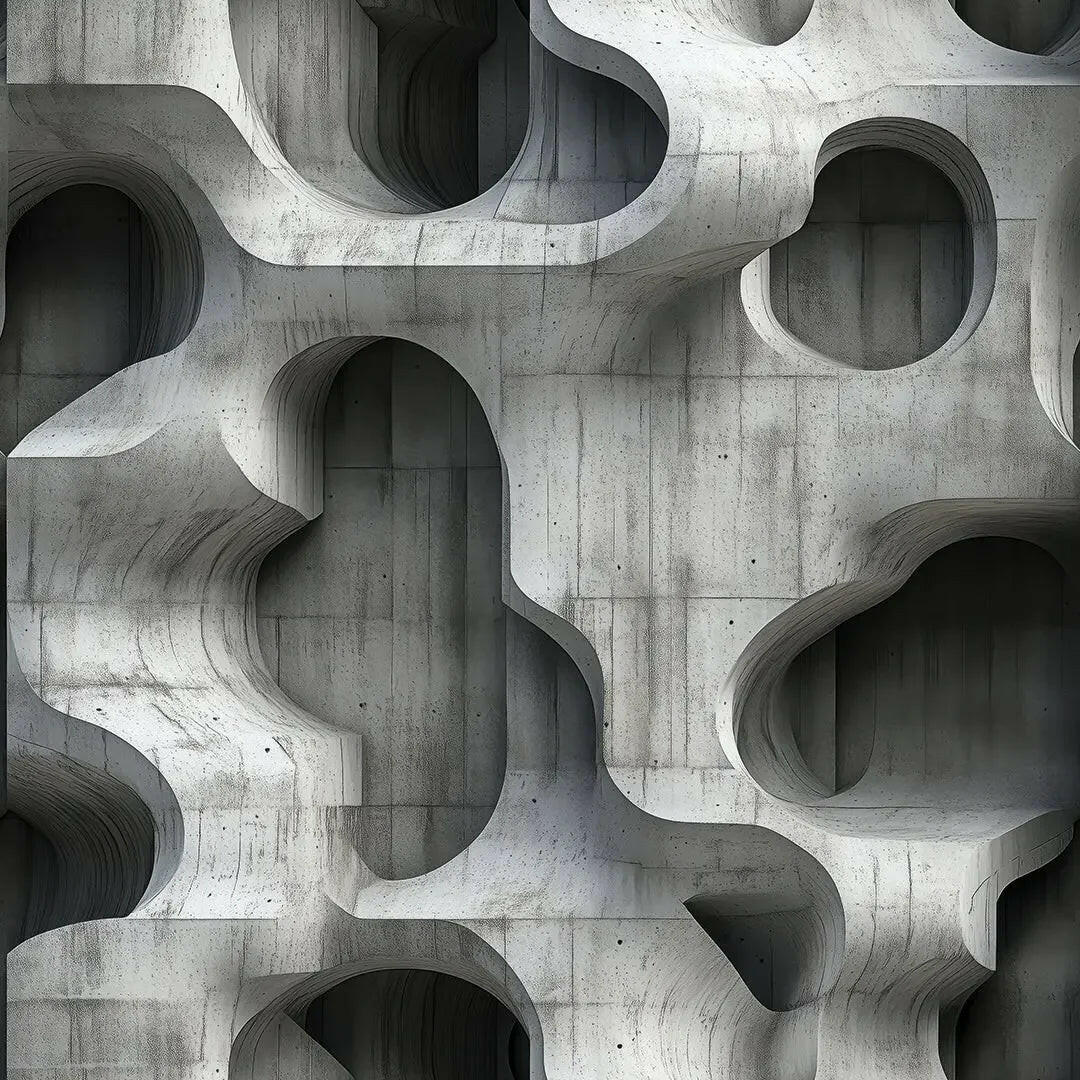 Carved Concrete Labyrinth Mural - WallCreatives