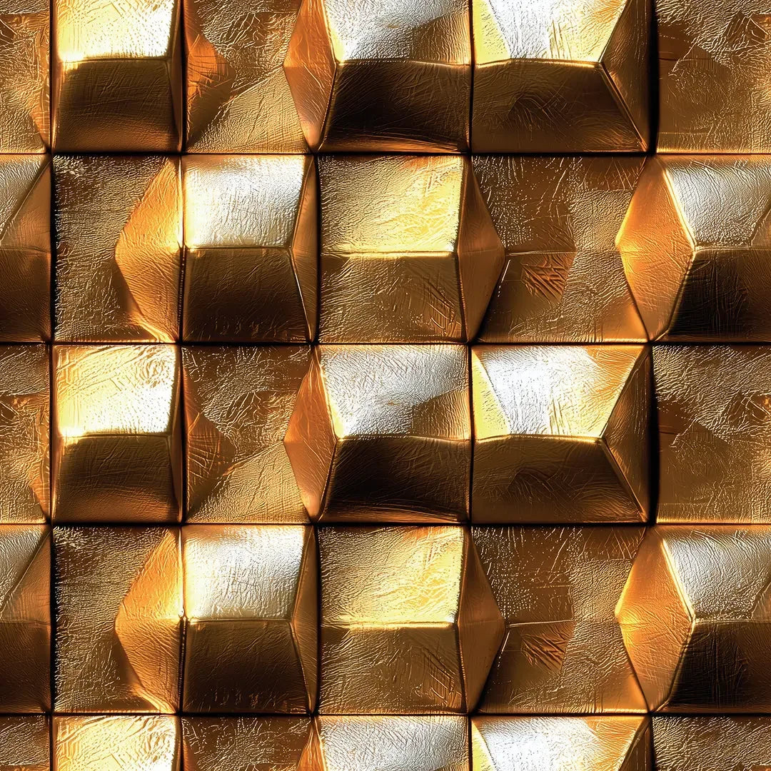 Gilded Facet Geometric Wall - WallCreatives