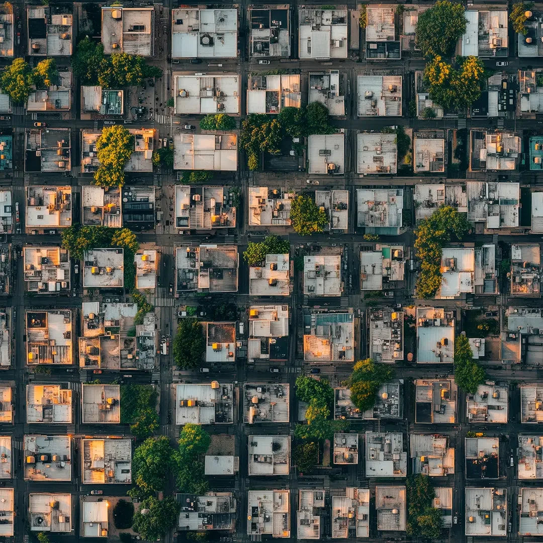 Golden Hour City Grid - WallCreatives