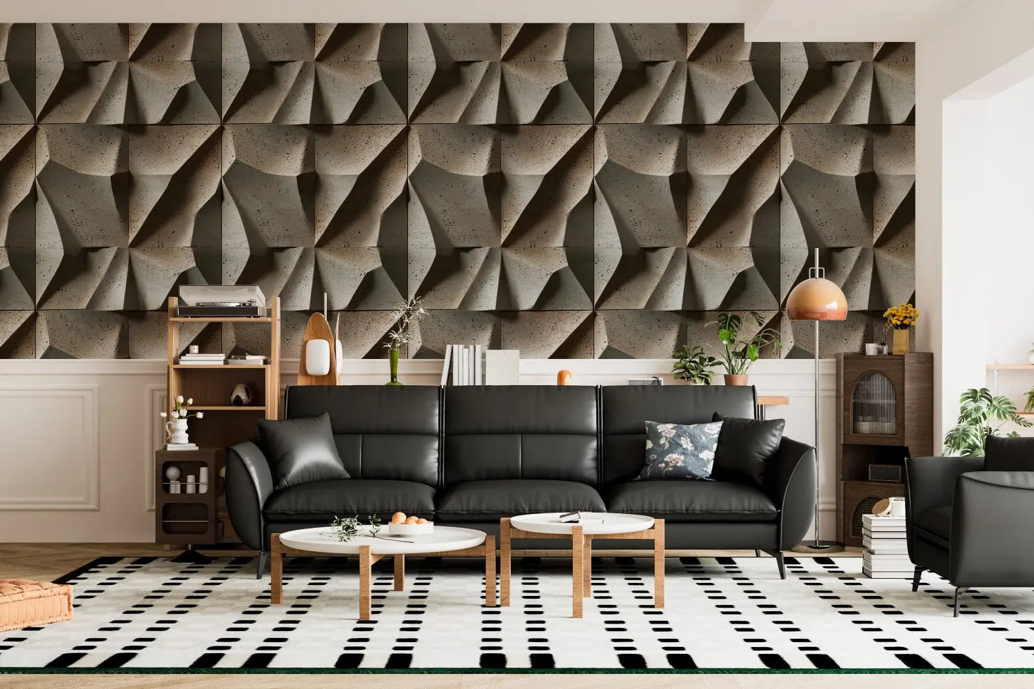 Brutalist Geometric Facets WallCreatives