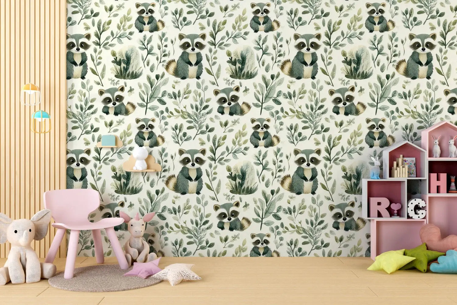 Whispering Woods Raccoon Trail WallCreatives